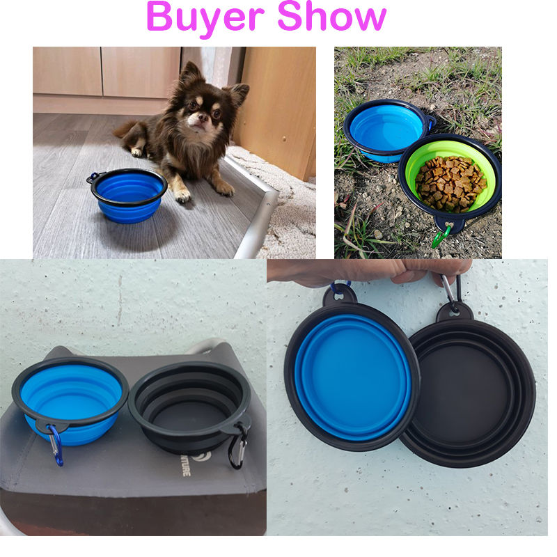 Collapsible Real Silicone Pet Bowl Portable Travel Bowl For Dog Feeder Utensils Small Large Dog Bowls Pet Accessories