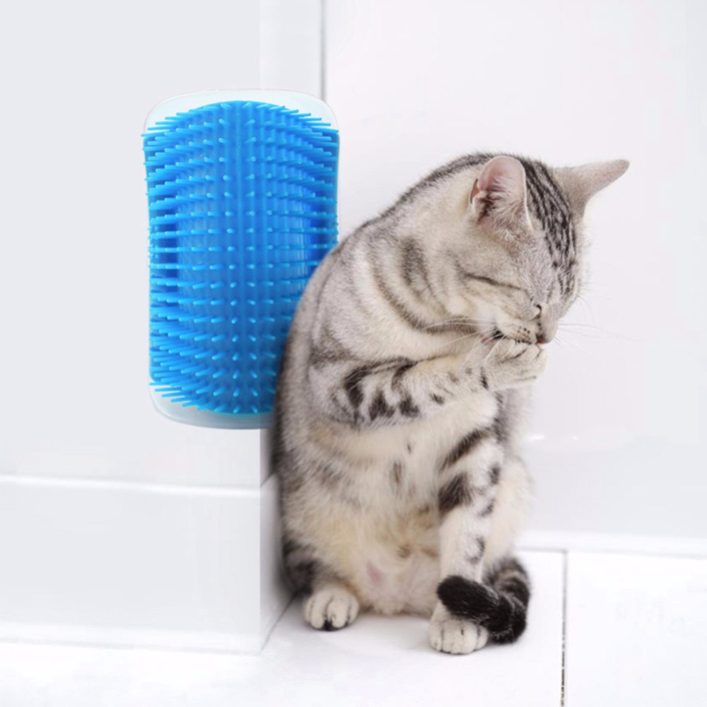 Cat Self Grooming Brush Cat Wall Corner Groomer Massage Comb With Catnip