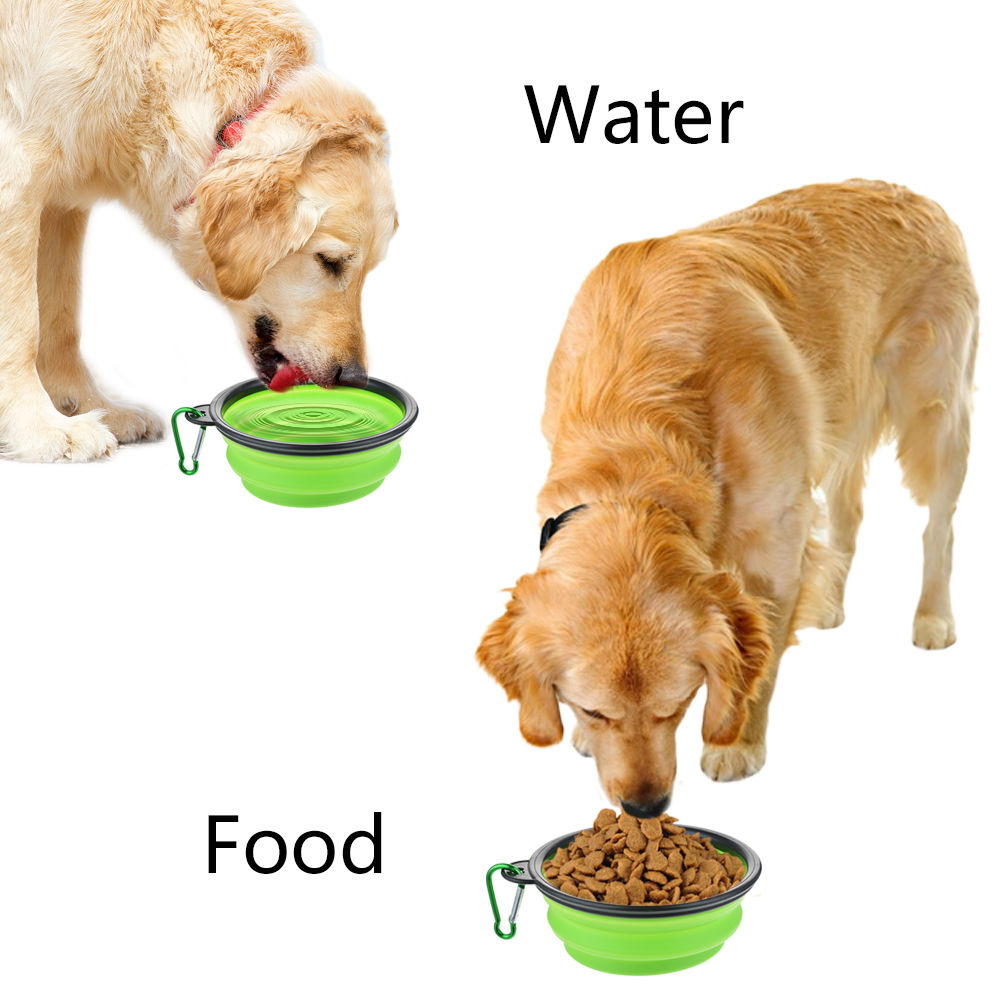 Collapsible Real Silicone Pet Bowl Portable Travel Bowl For Dog Feeder Utensils Small Large Dog Bowls Pet Accessories