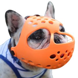 Dog Muzzle Soft Silicone Flat Faced for French Bulldog for Biting Chewing Licking and Grooming