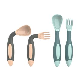 Factory Produce Eco-Friendly Bendable Toddler Kids Mini Soft Silicone Baby Spoon Fork