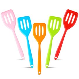 Small Silicone Spatula High Heat Resistant Slotted Turner Fish Flipper Spatulas Mini Serving for Cooking Baking