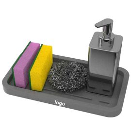 Wholesale Kitchen Sink Sponge Holder Dish Organizer Tray Soap Dispenser Silicone Caddy for Washing