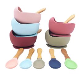 Dishwasher Safe Wholesale Food Mixing Non Spill Animal Food Grade Pastel Suction Silicone Baby Bowl