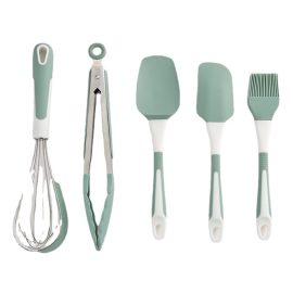 New Product 5 Pcs Kitchen Utensil Set Easy to Clean Silicone Kitchen Utensils With Soft Grip Handle Baking Tools