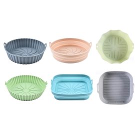 New silicone air fryer tray baking tray handle baking mold baking tray air fryer pad accessories