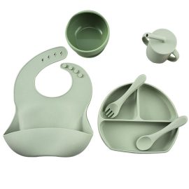 Silicone Baby Feeding Training Eating Tableware Cutlery Set Soft BPA Free Babies Feeding Kits