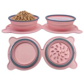 Silicone Collapsible Pet Bowl Portable Travel Foldable Cat Dog Bowl Food Water Feeding Silicone Collapsible Pet Bowl