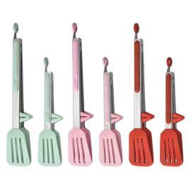 Hot Sale Durable Kitchen Tools Silicone Head Food Clips Tongs With Stainless Steel Handle
