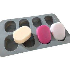 Silicone mold 8 cavity oval shape silicone soap mould food grade silicon cake pan pudding chocolate molds (复制)